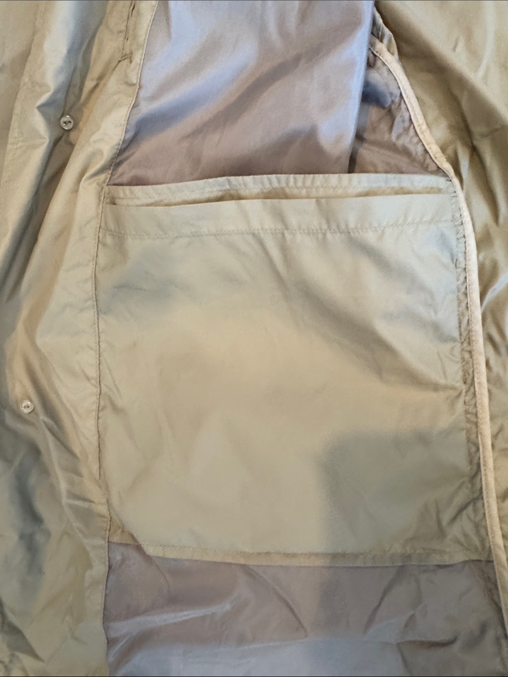 Muji Men's Light Tan Packable Trench Coat - Single-Breasted - Picture 6 of 10
